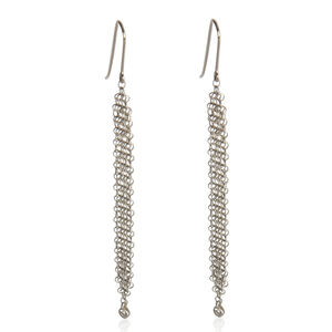 Tiffany & Co. Sterling Silver Diamond Elsa Peretti Mesh Earrings
